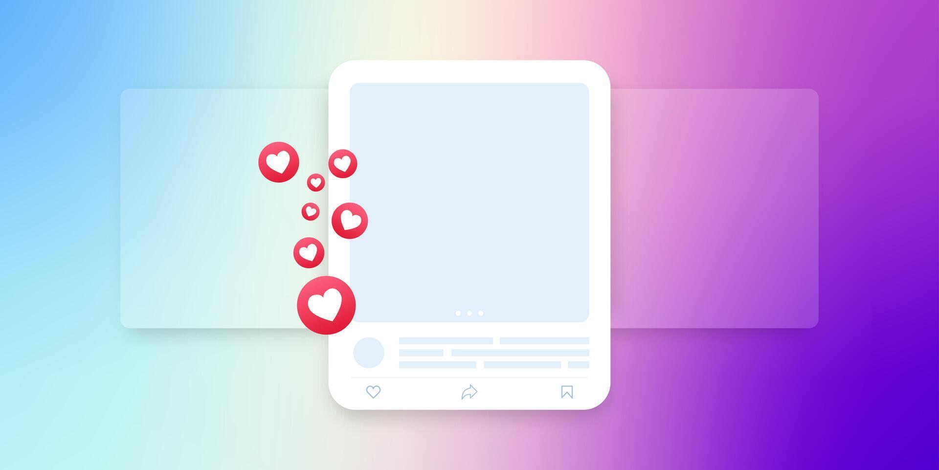Social media mock up collection. Colorful social media interface. vector