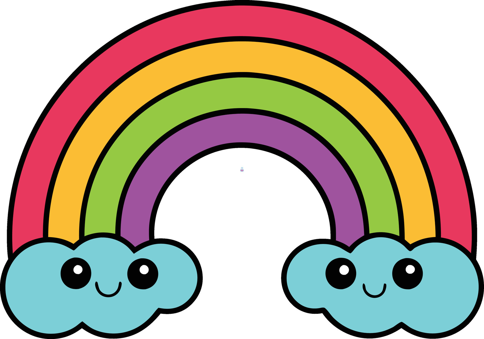 Bright rainbow illustration, cartoon clipart for fun, vibrant designs