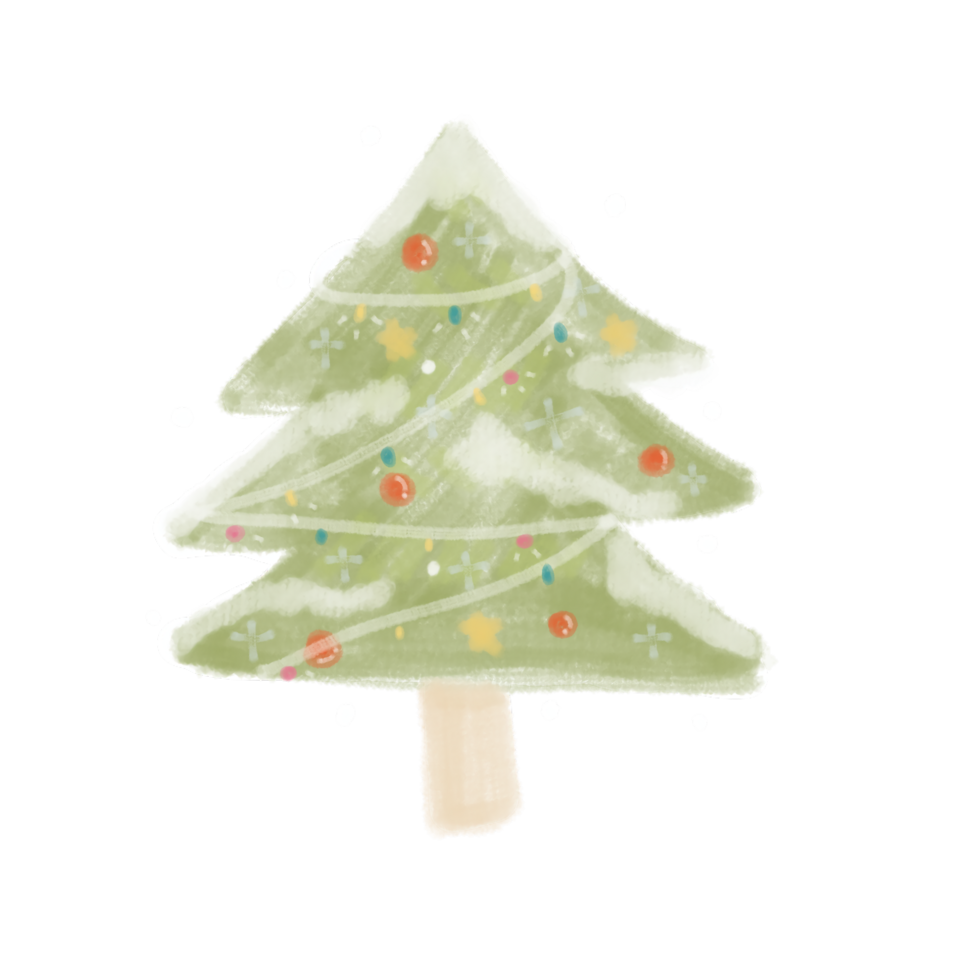 Hand drawn pine tree for Christmas design png