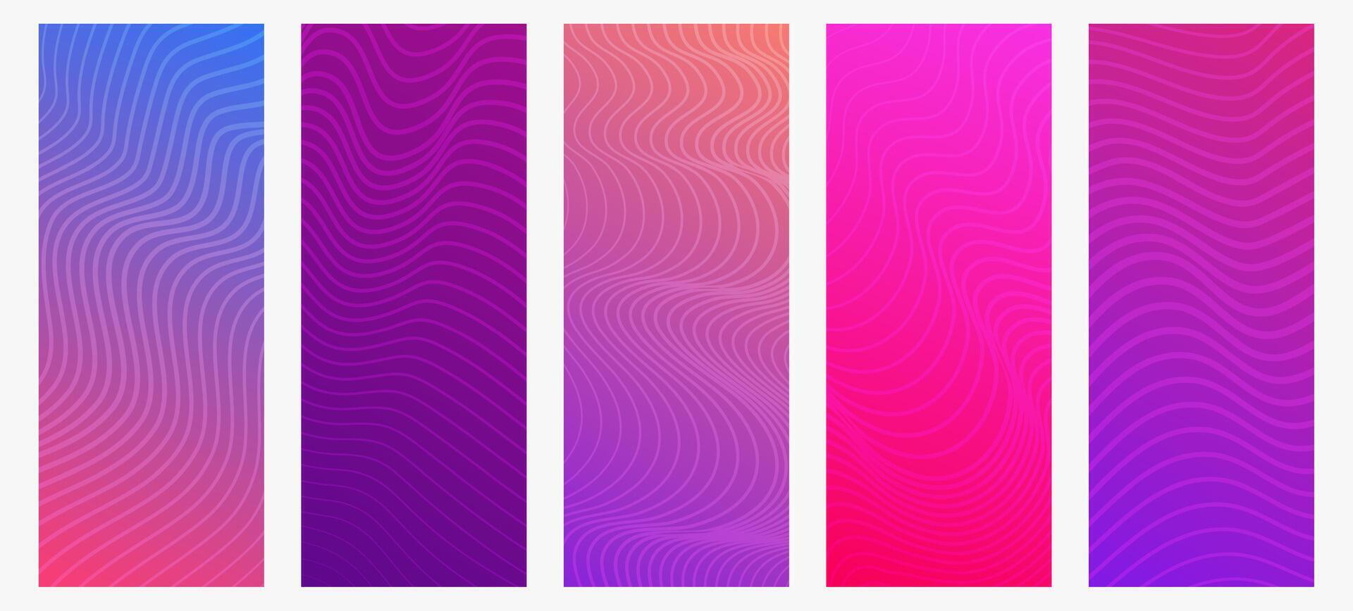 Modern purple gradient background with wave lines vector