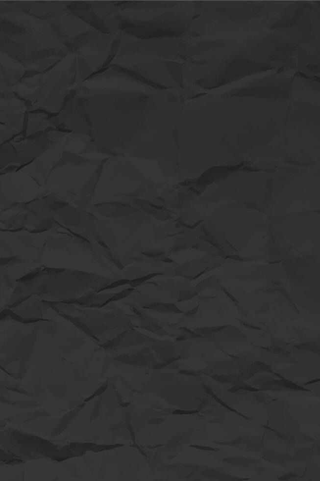 Black clean crumpled paper vector