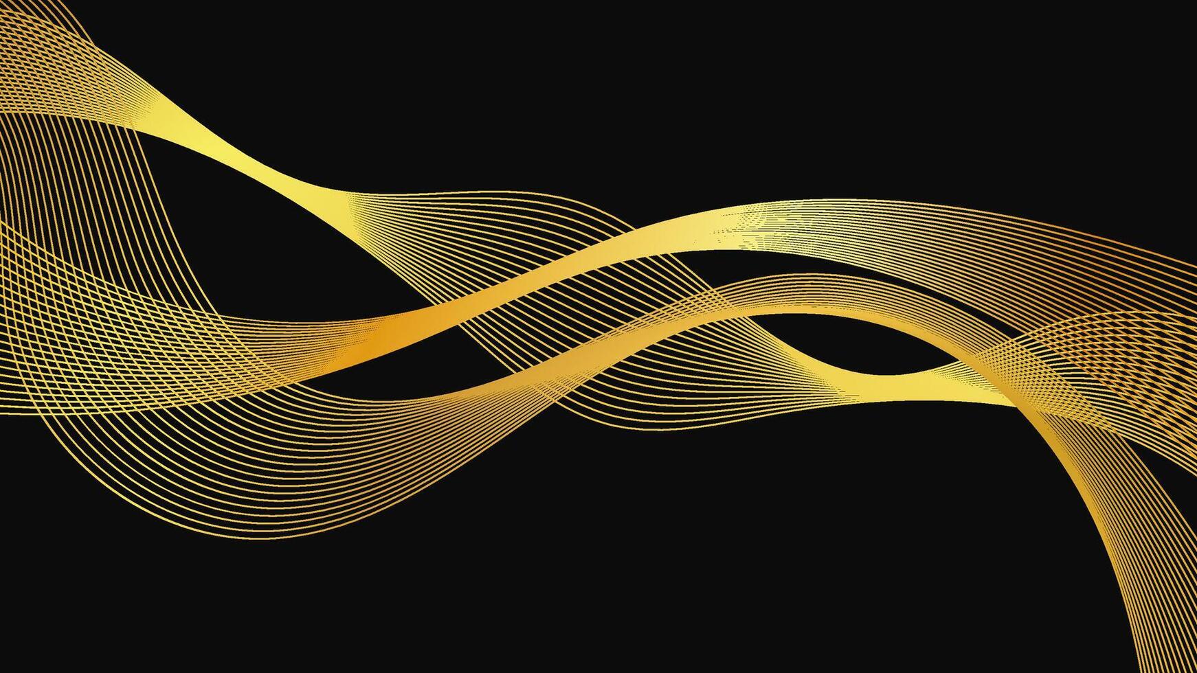 Abstract backdrop with luxury golden waves vector