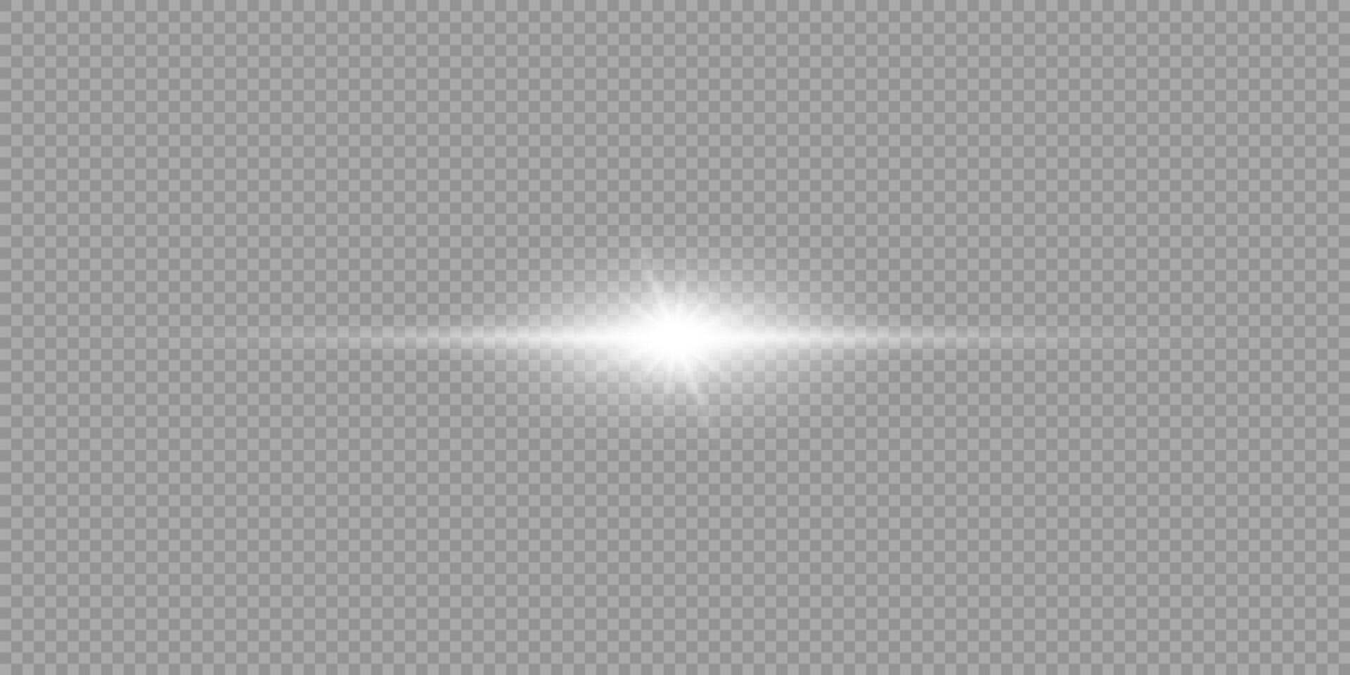 White horizontal light effect of lens flares vector