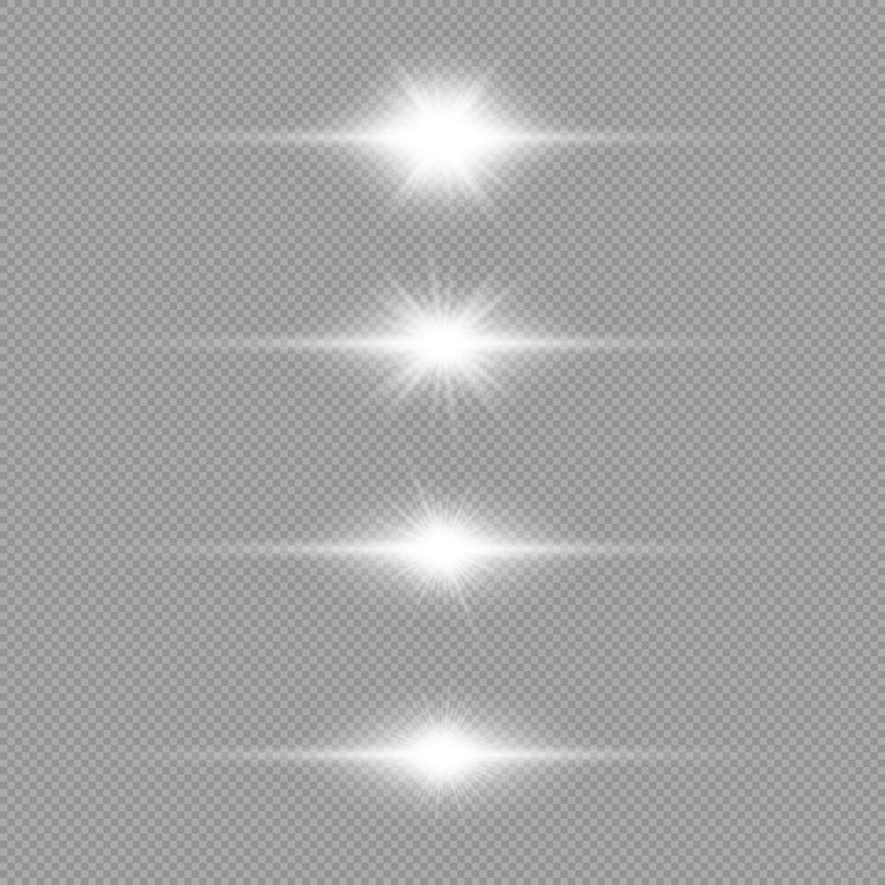 White horizontal light effect of lens flares vector