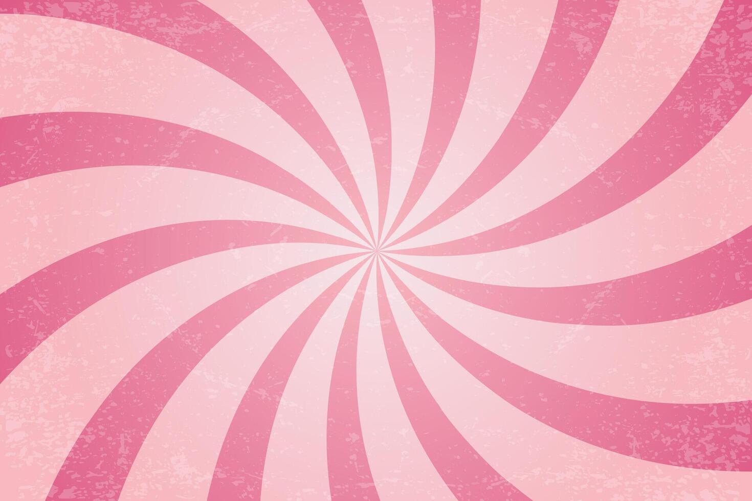 Candy pink background. Textured strawberry spiral rays pattern. Creamy sweet cartoon radial sunburst. Retro grunge swirl striped poster. Sunbeam vintage frame for poster and banner vector