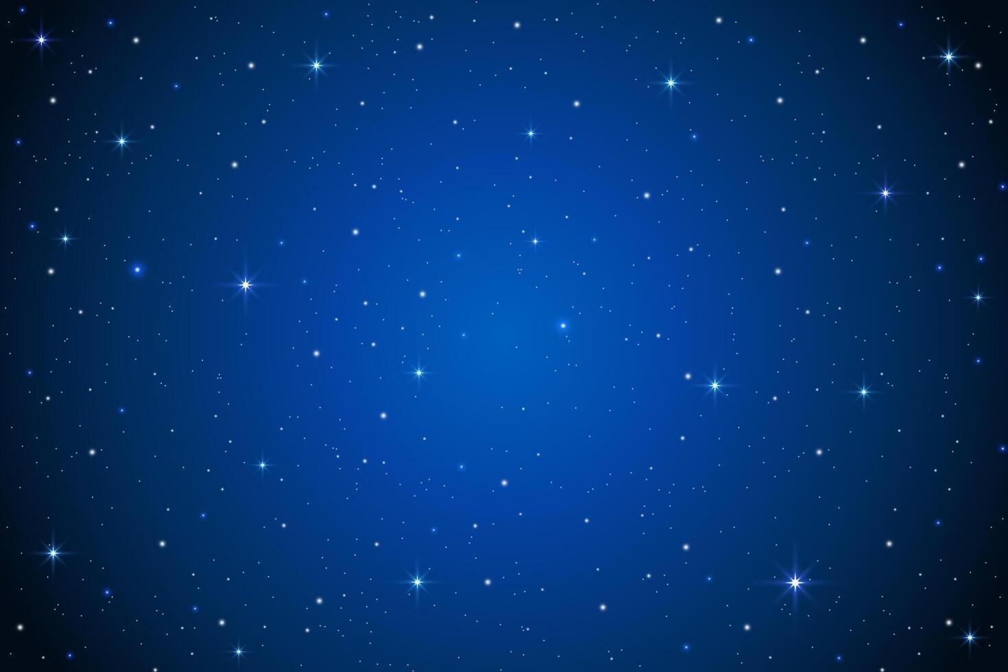 Night sky background with stars. Dark blue space with constellation and sparkles. Fantasy galaxy illustration. Celestial cosmic magic backdrop vector