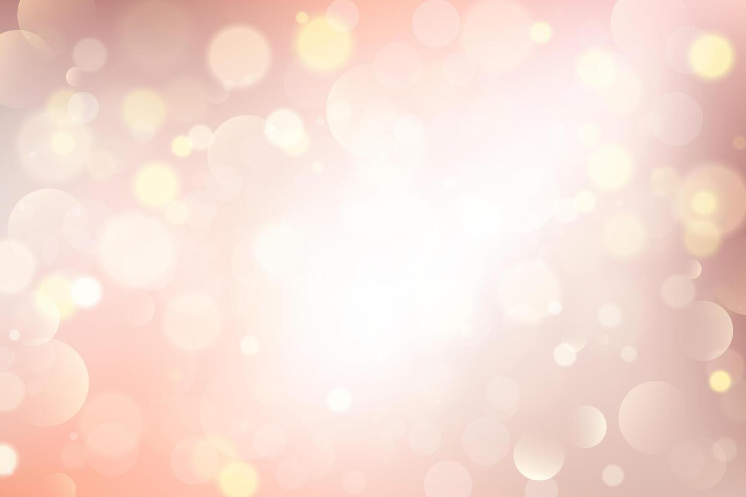 Light background with bokeh. Abstract golden glitter texture. Beige gradient with glow. Ivory pastel blurred backdrop for wedding invitation design. Nude elegant gradation wallpaper vector