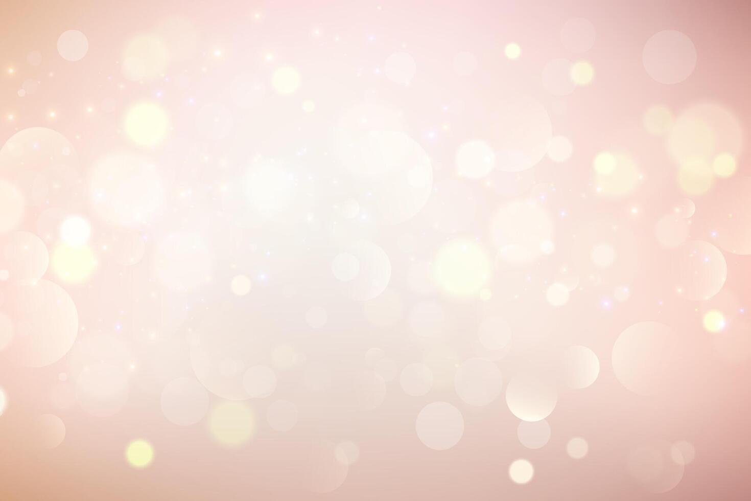 Light background with bokeh. Abstract golden glitter texture. Beige gradient with glow. Ivory pastel blurred backdrop for wedding invitation design. Nude elegant gradation wallpaper vector