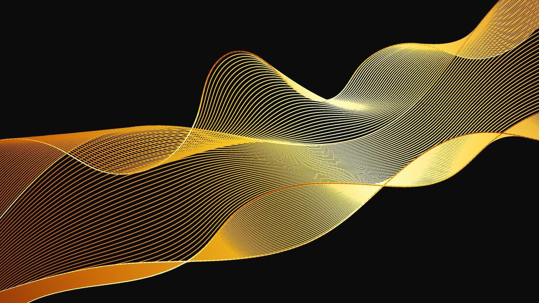 Abstract backdrop with luxury golden waves vector