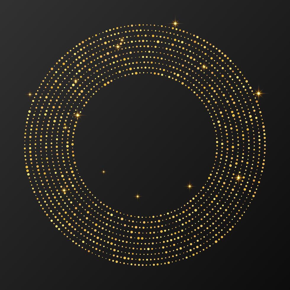Abstract gold glowing halftone dotted background vector