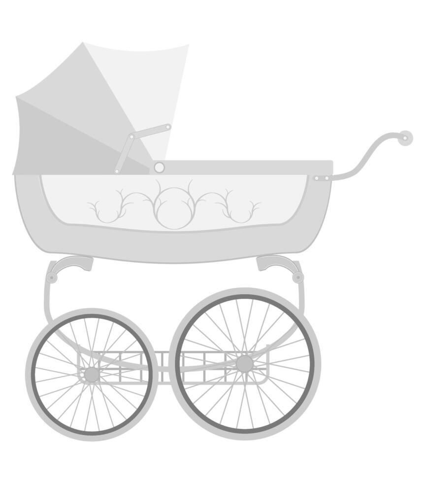 baby carriage flat style illustration isolated on white background vector