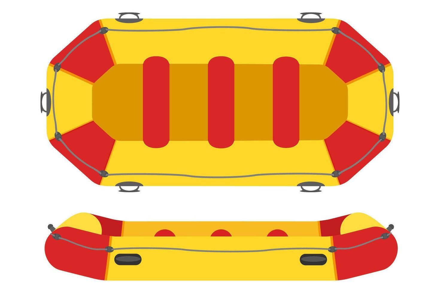 inflatable rafting boat flat style illustration isolated on white background vector
