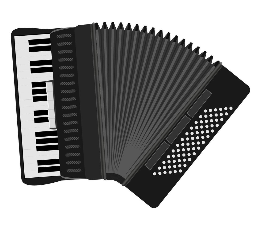 accordion musical instrument flat style illustration isolated on white background vector