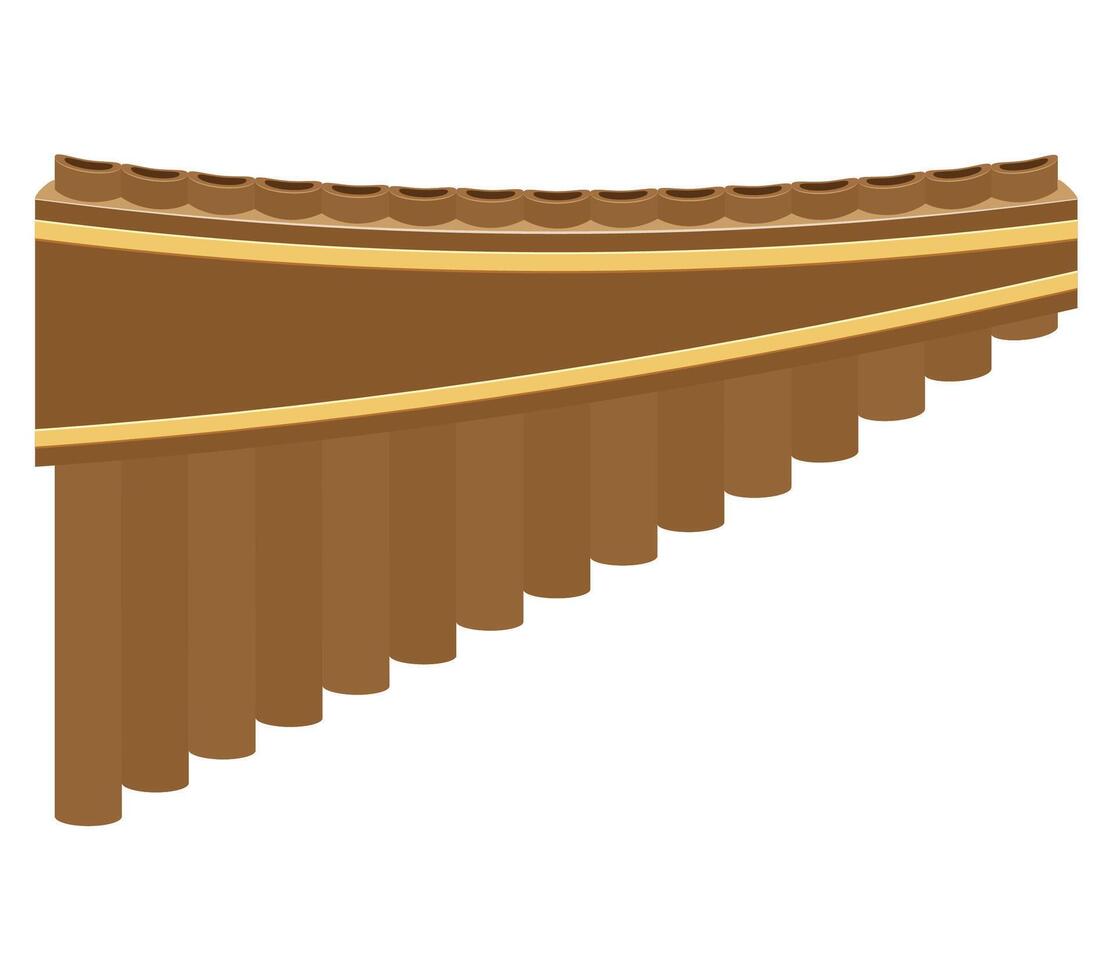 pan flute musical instrument flat style illustration isolated on white background vector