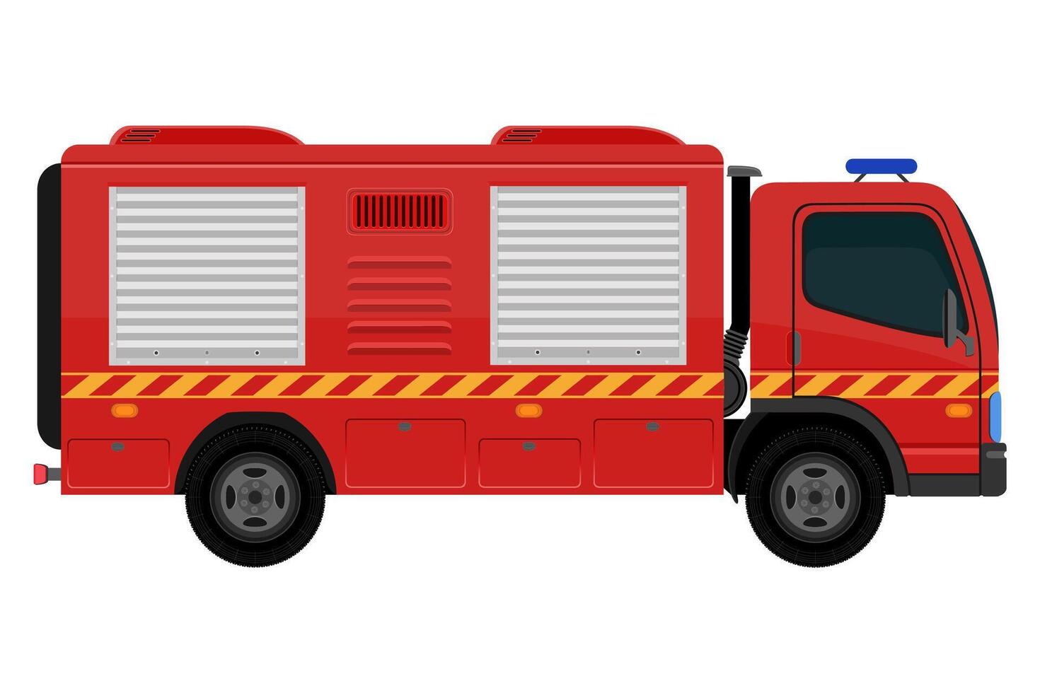 fire engine automobile car vehicle flat style illustration isolated on white background vector