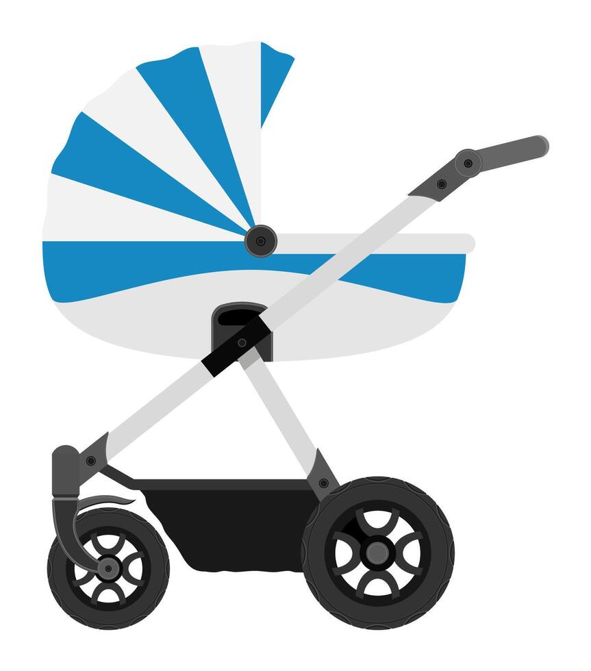 baby carriage flat style illustration isolated on white background vector