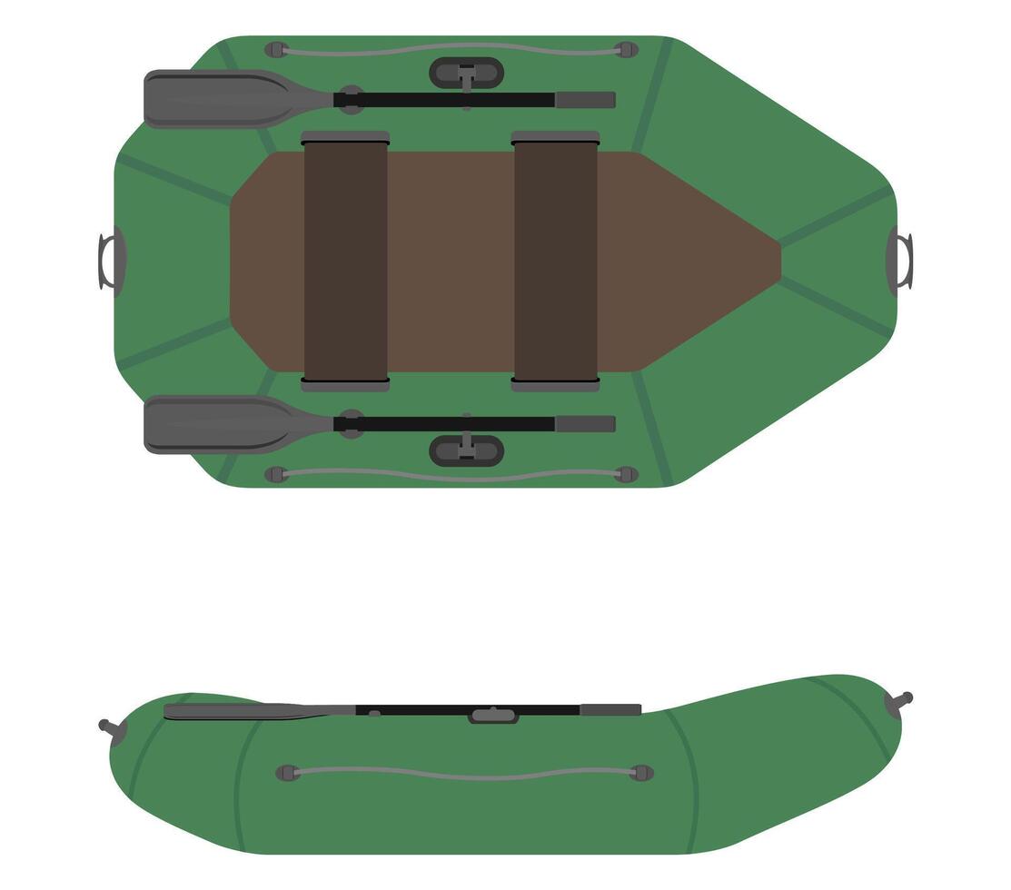 inflatable rubber boat for fishing and tourism flat style vecto illustration isolated on white background vector
