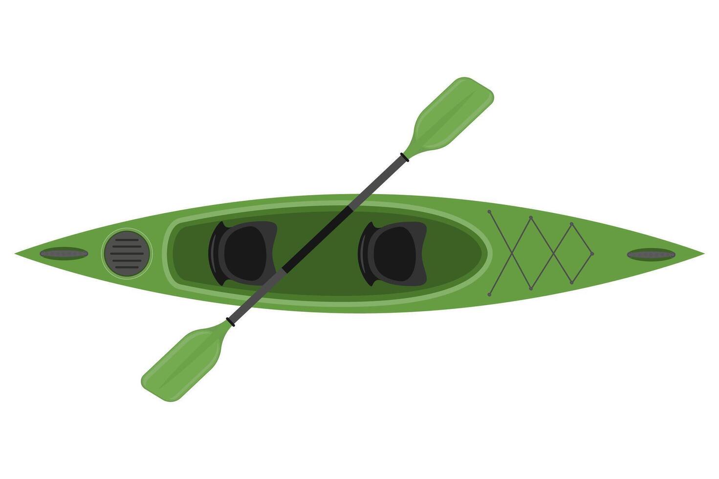 kayak from plastic for fishing and tourism flat style illustration isolated on white background vector