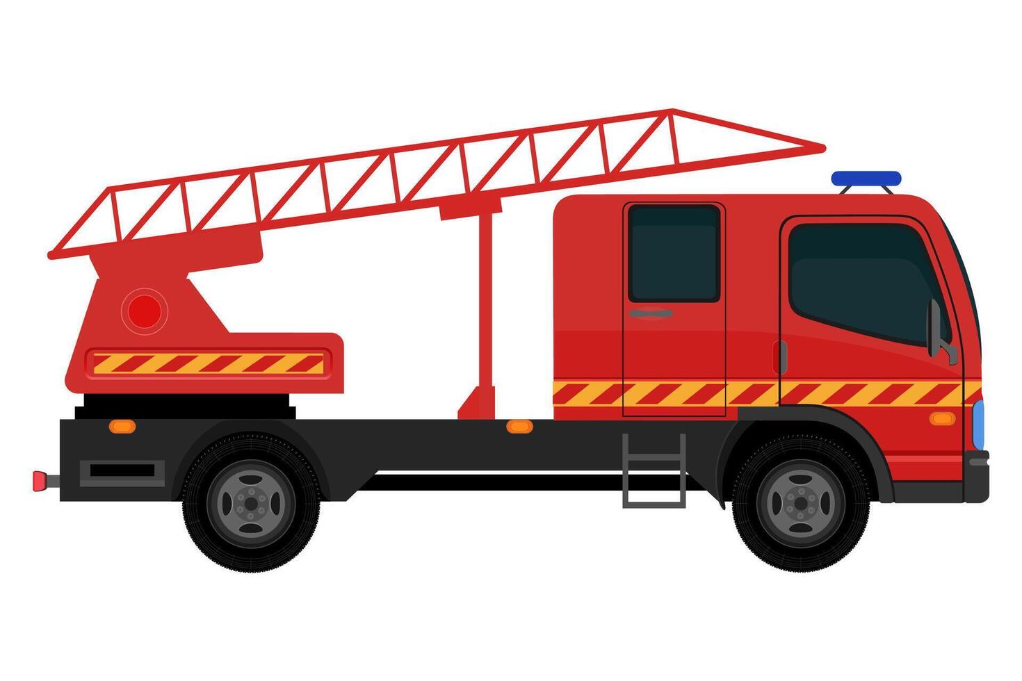 fire engine automobile car vehicle flat style illustration isolated on white background vector