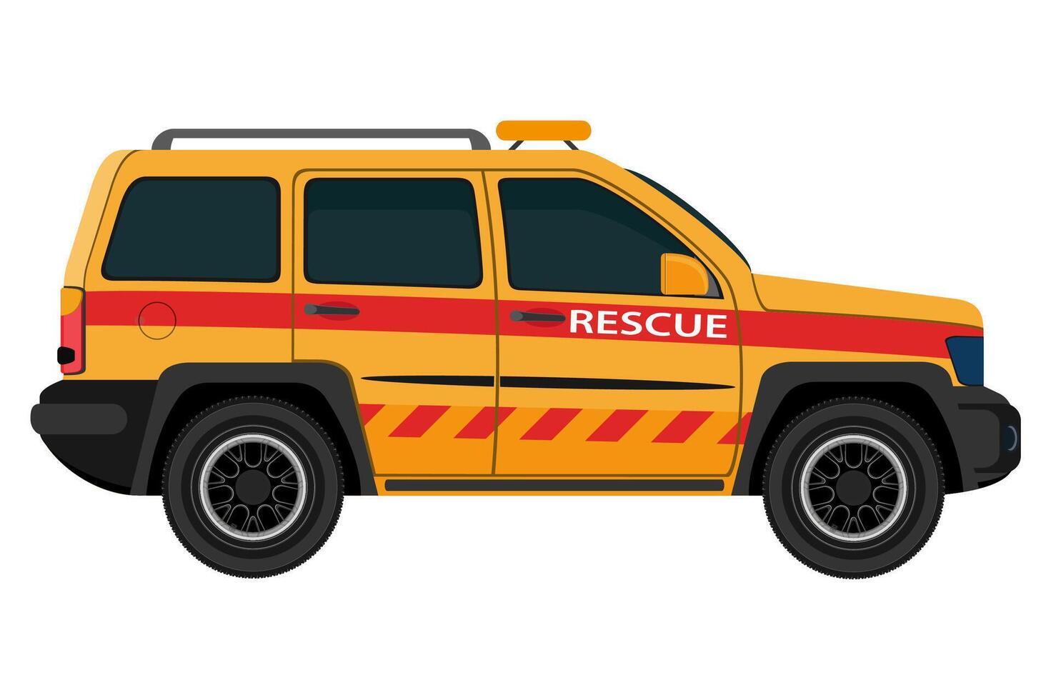 rescue lifeguard car vehicle flat style illustration isolated on white background vector