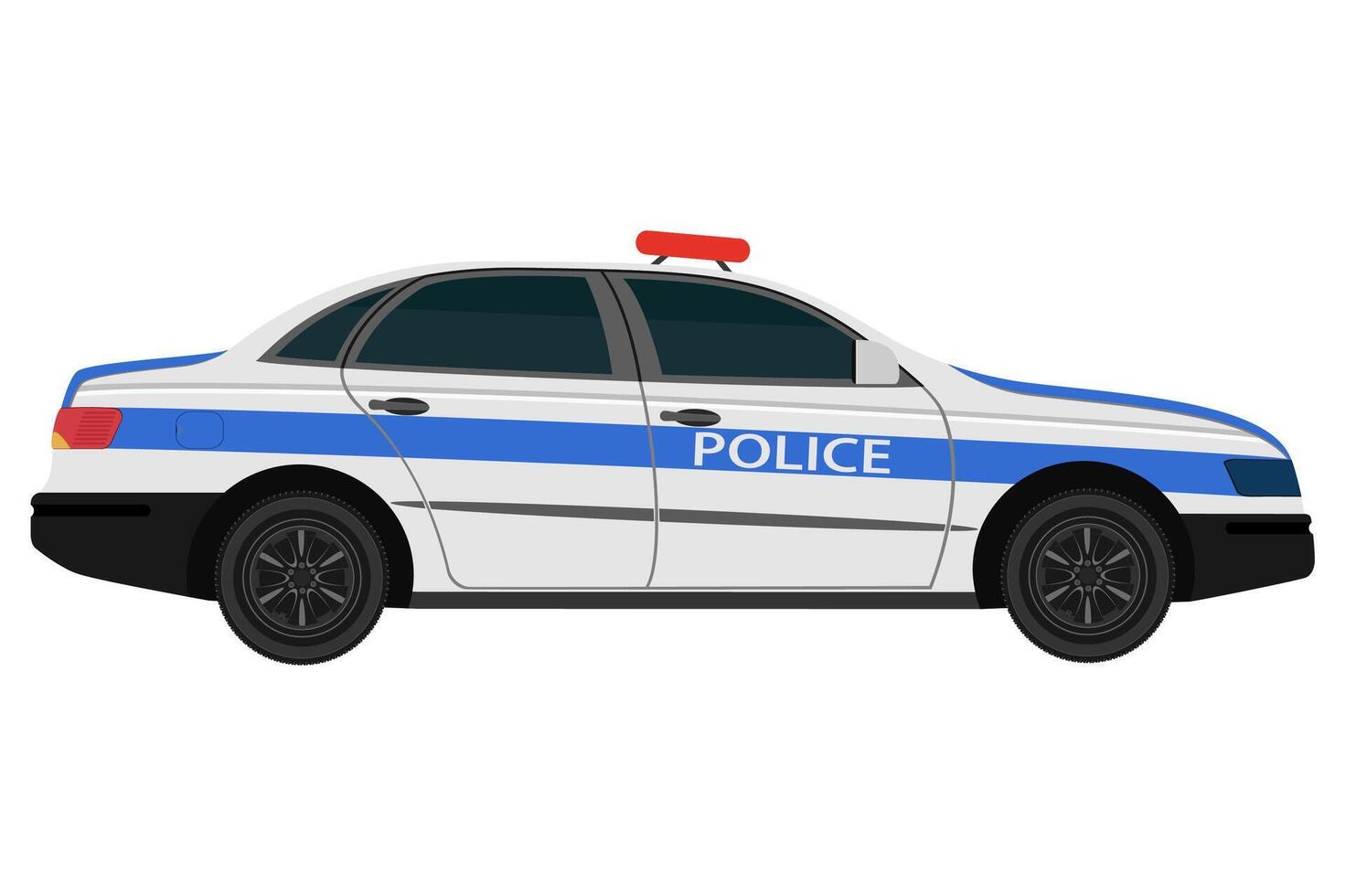 police car vehicle flat style illustration isolated on white background vector