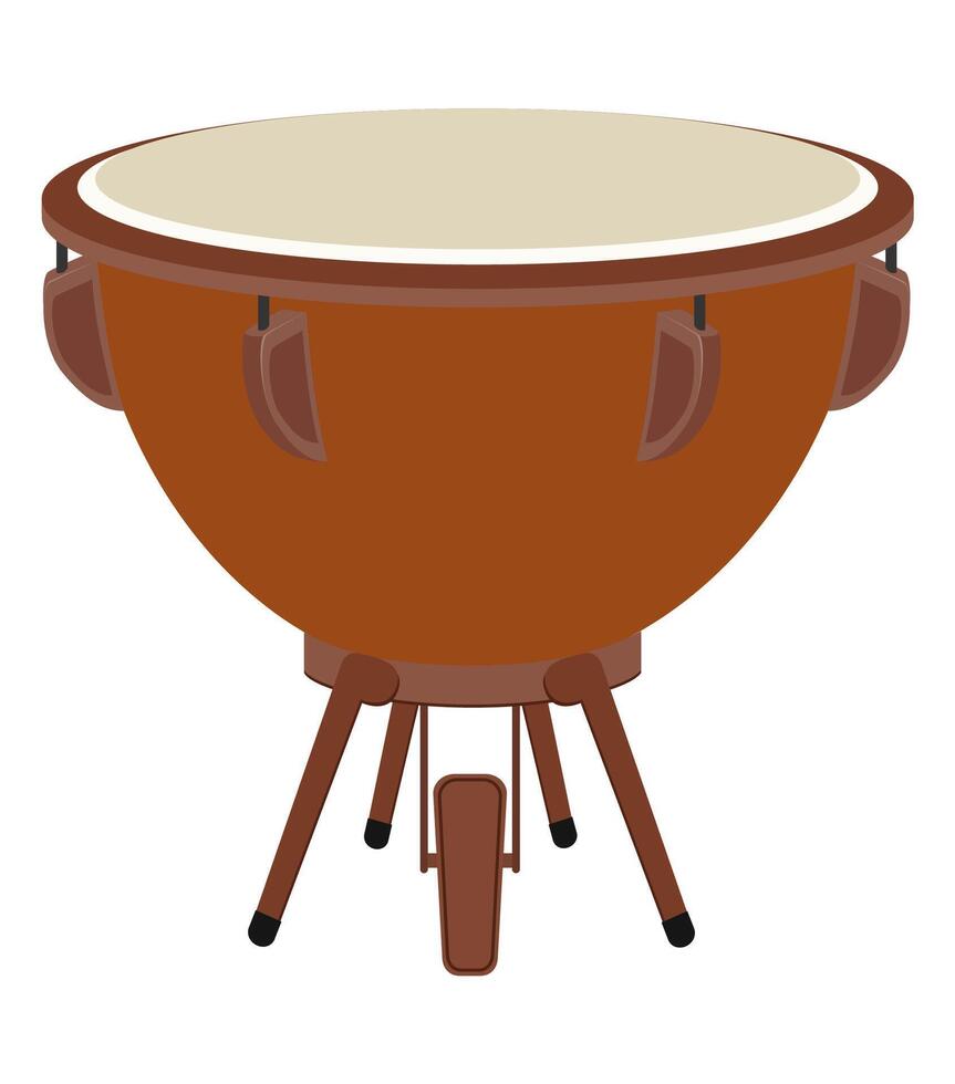 kettledrums musical instrument flat style illustration isolated on white background vector