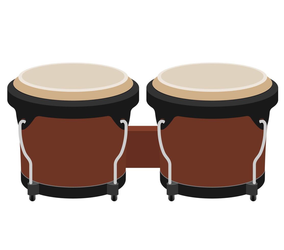 bong drum musical instrument flat style illustration isolated on white background vector