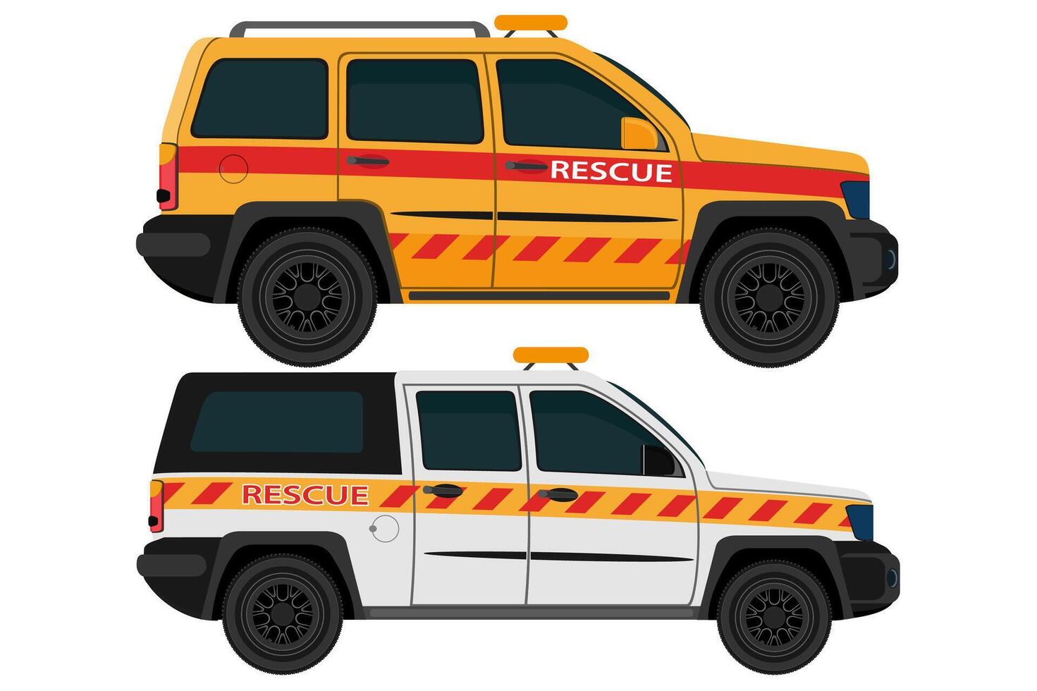 rescue lifeguard car vehicle flat style illustration isolated on white background vector