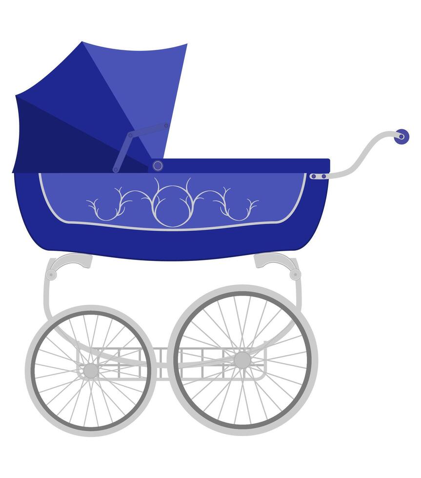 baby carriage flat style illustration isolated on white background vector