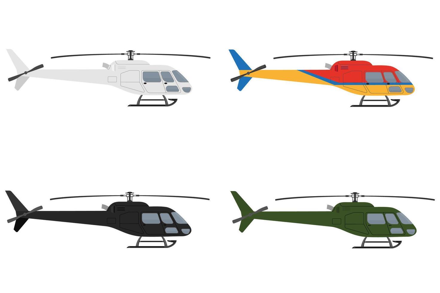 helicopter flat style illustration isolated on white background vector