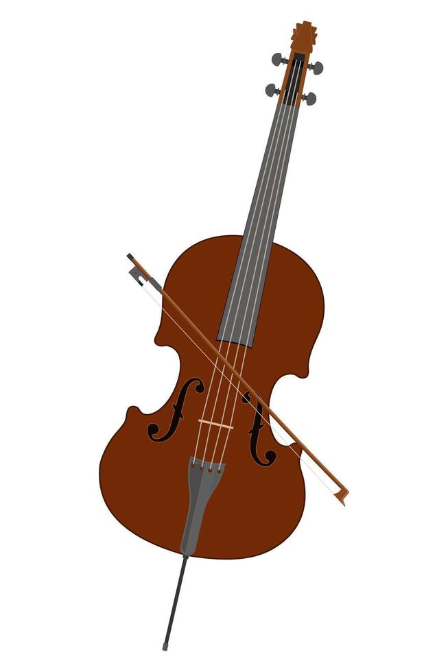 cello musical instrument flat style illustration isolated on white background vector