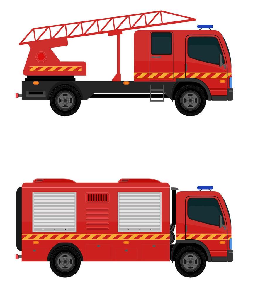 fire engine automobile car vehicle flat style illustration isolated on white background vector