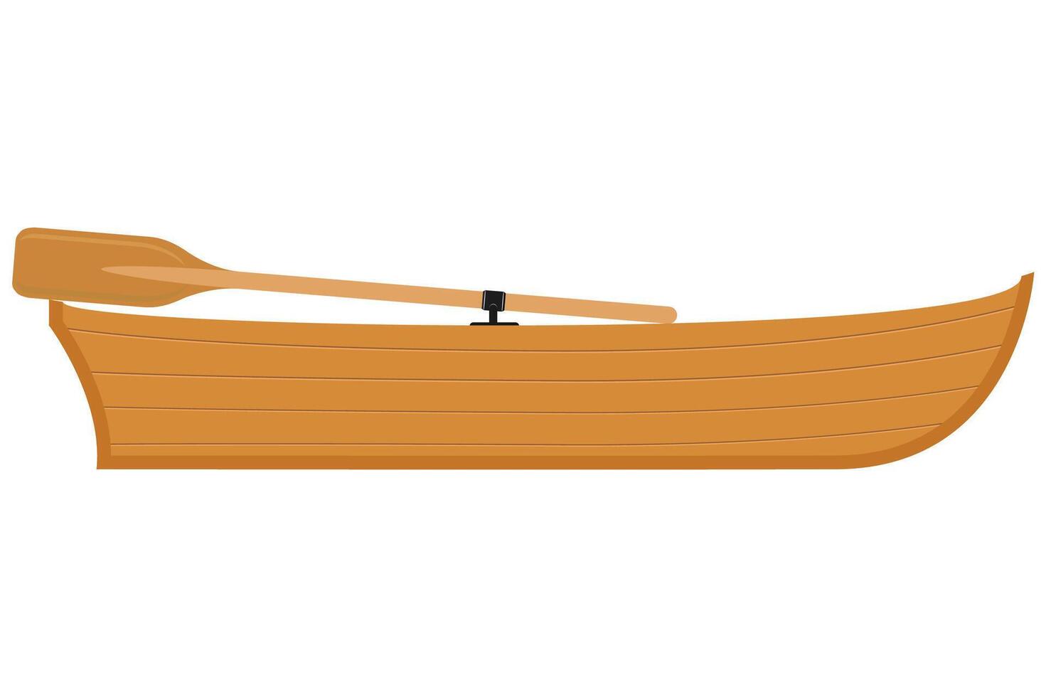 wooden boat top view flat style illustration isolated on white background vector