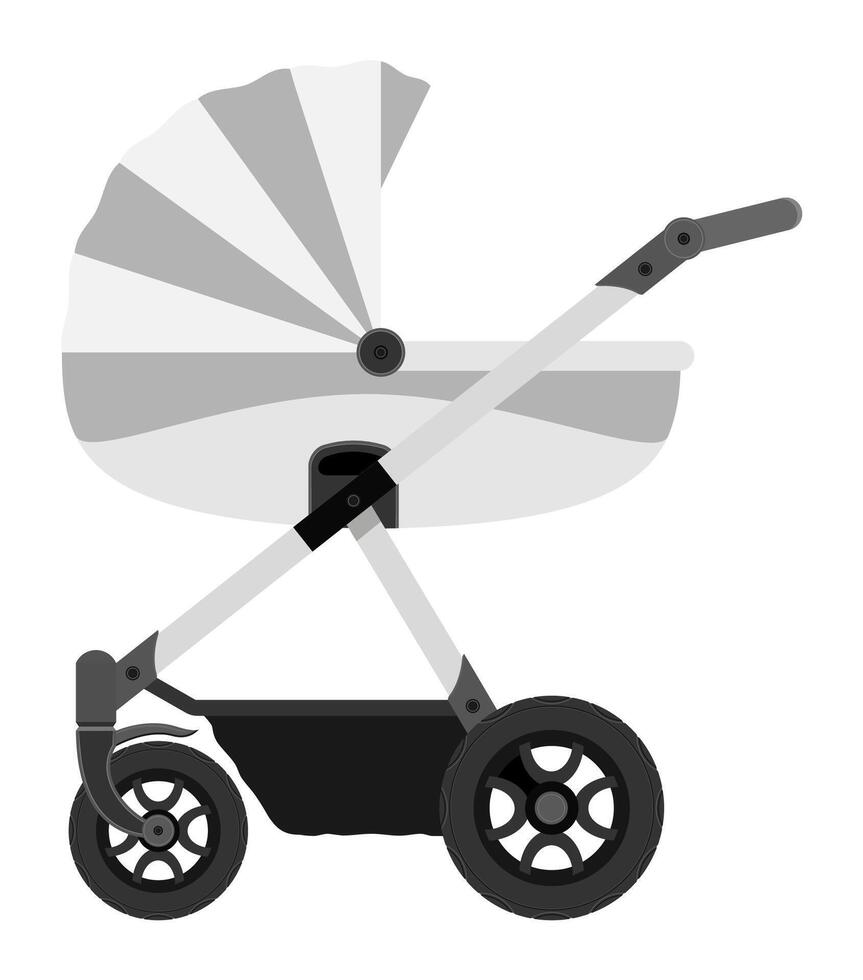 baby carriage flat style illustration isolated on white background vector