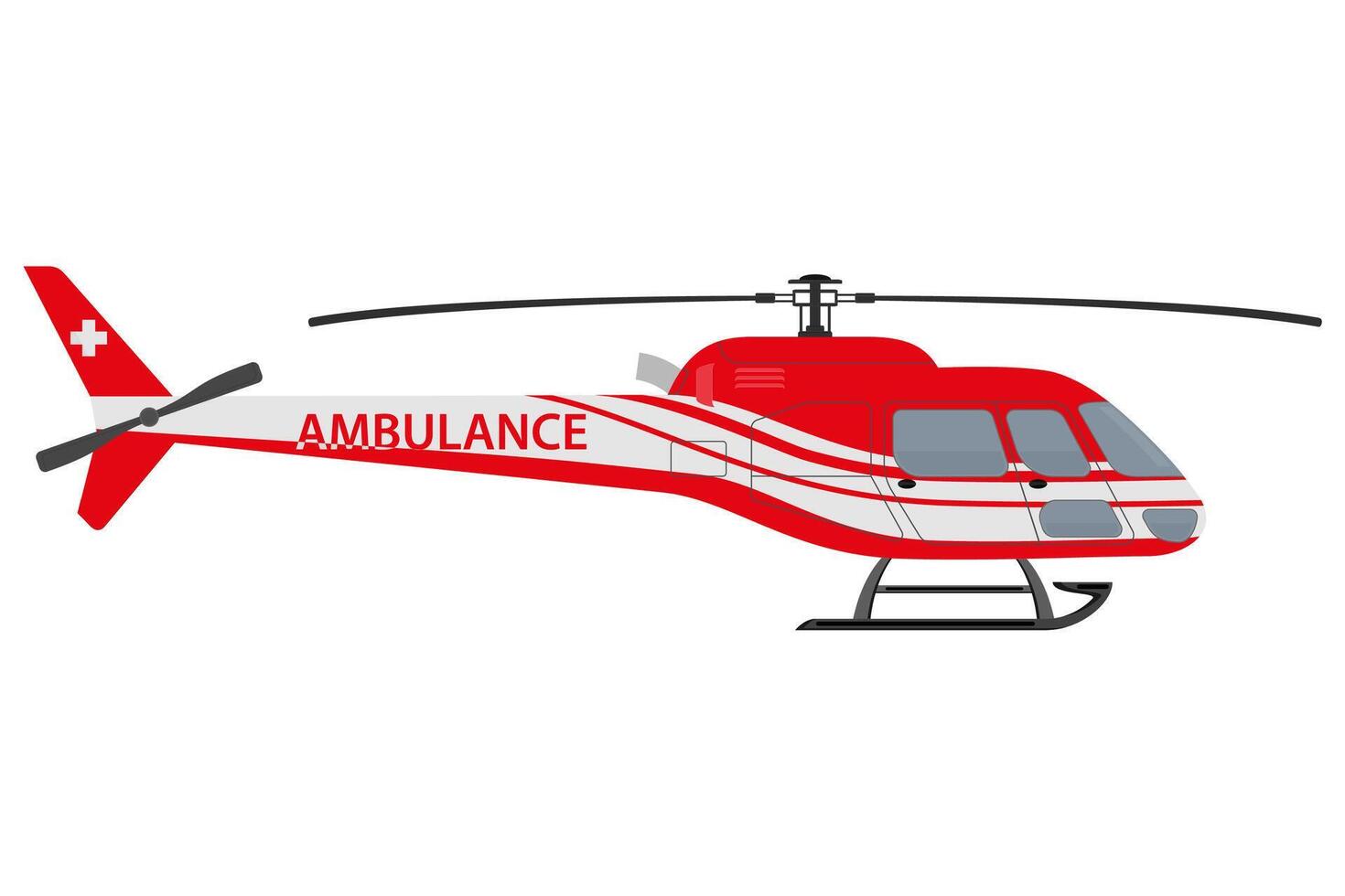 helicopter flat style illustration isolated on white background vector