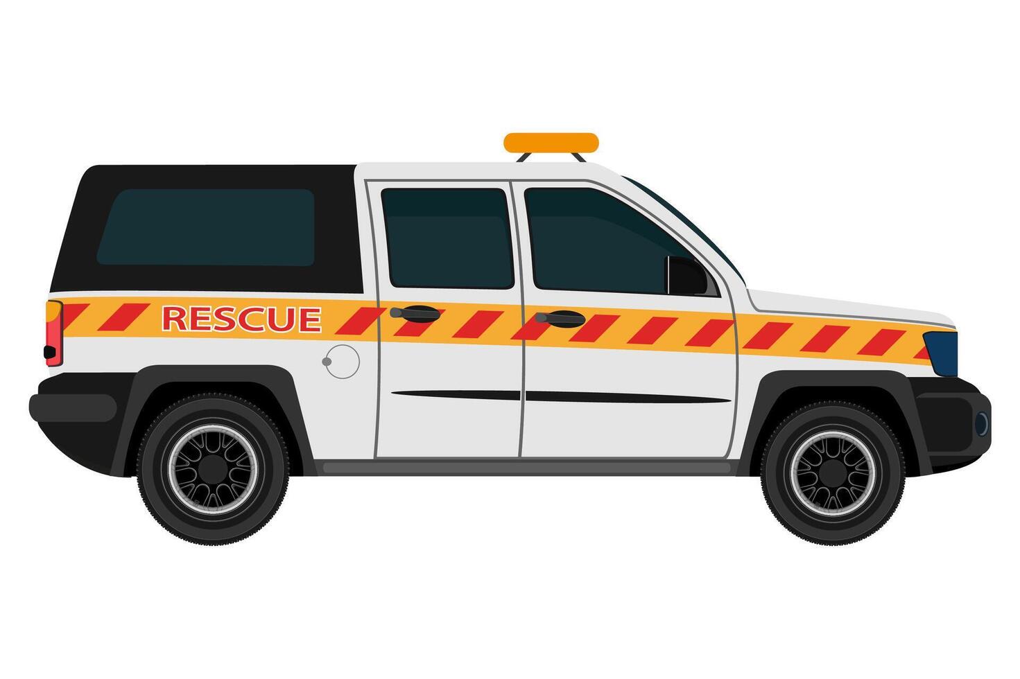 rescue lifeguard car vehicle flat style illustration isolated on white background vector