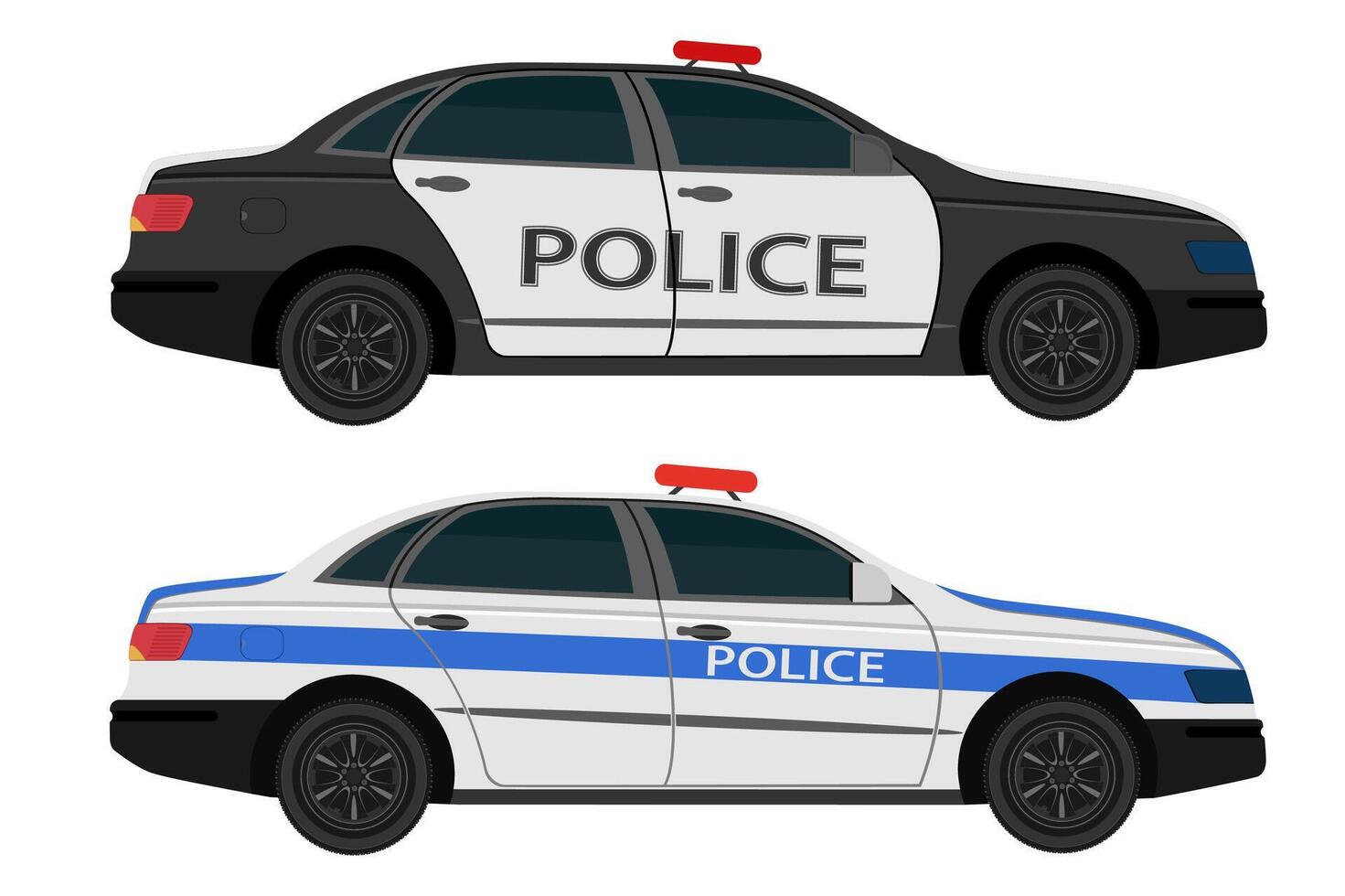 police car vehicle flat style illustration isolated on white background vector