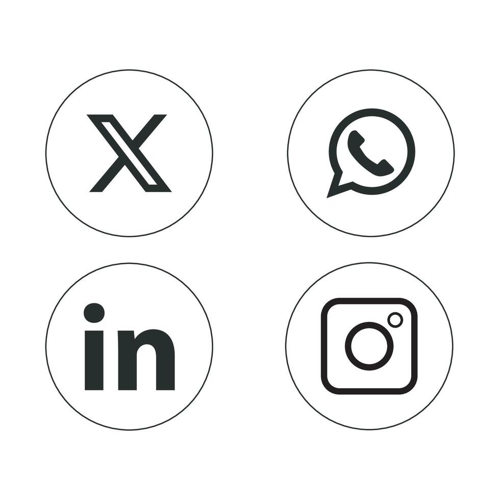 social media icon linear design asset vector