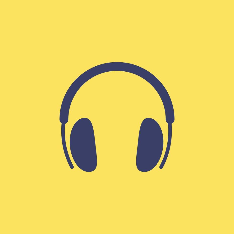 headphones icon illustration simple for web design or social media vector