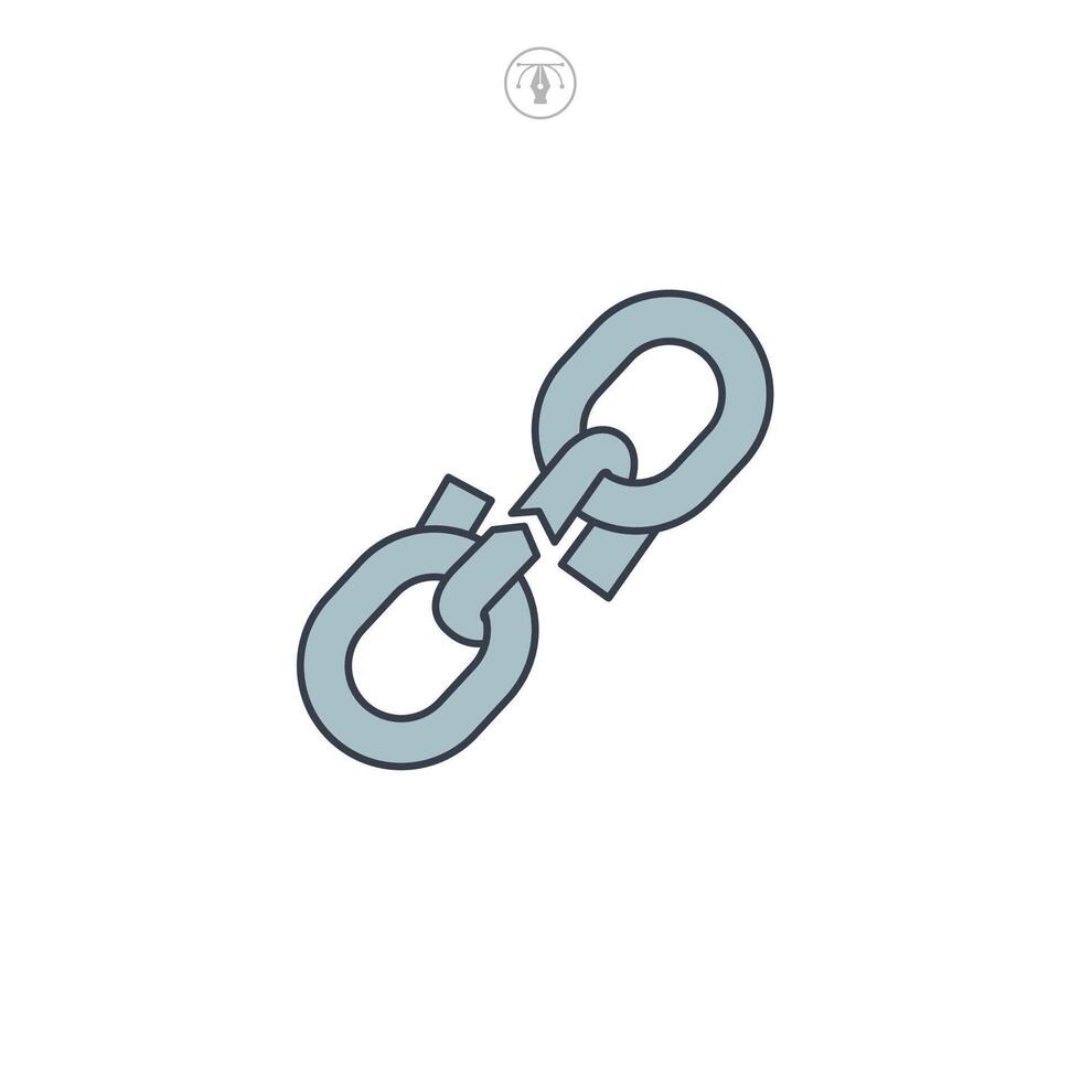 Broken Chain icon symbol logo illustration isolated on white background vector