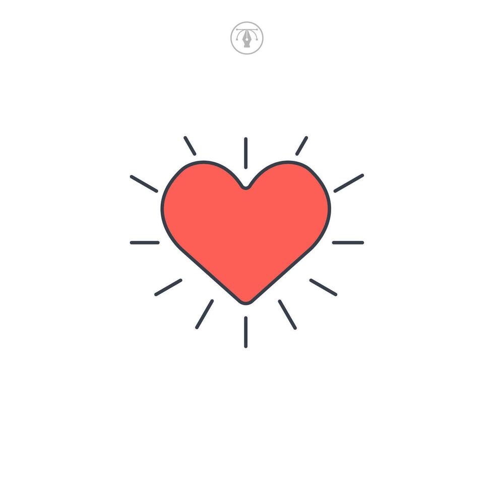 Heart icon symbol logo illustration isolated on white background vector
