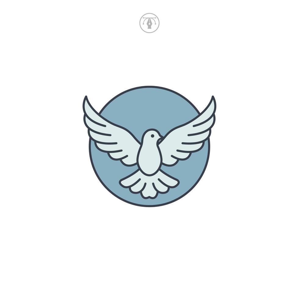 Peace Dove Flying icon symbol logo illustration isolated on white background vector