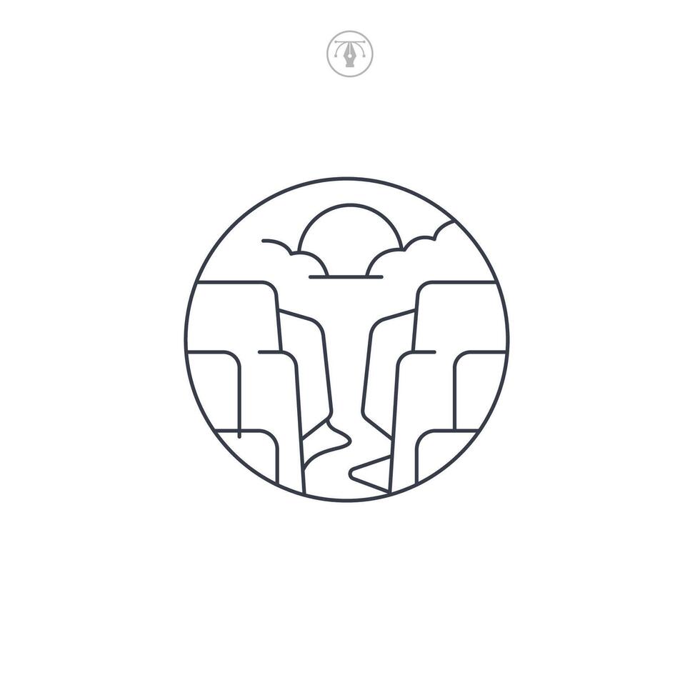 Canyon icon symbol illustration isolated on white background vector