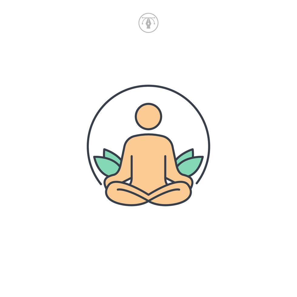 Mediation Pose icon symbol logo illustration isolated on white background vector
