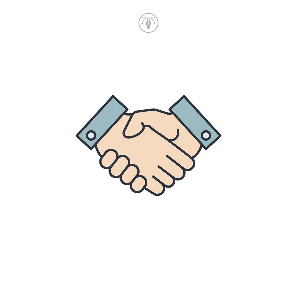 Handshake icon symbol illustration isolated on white background vector
