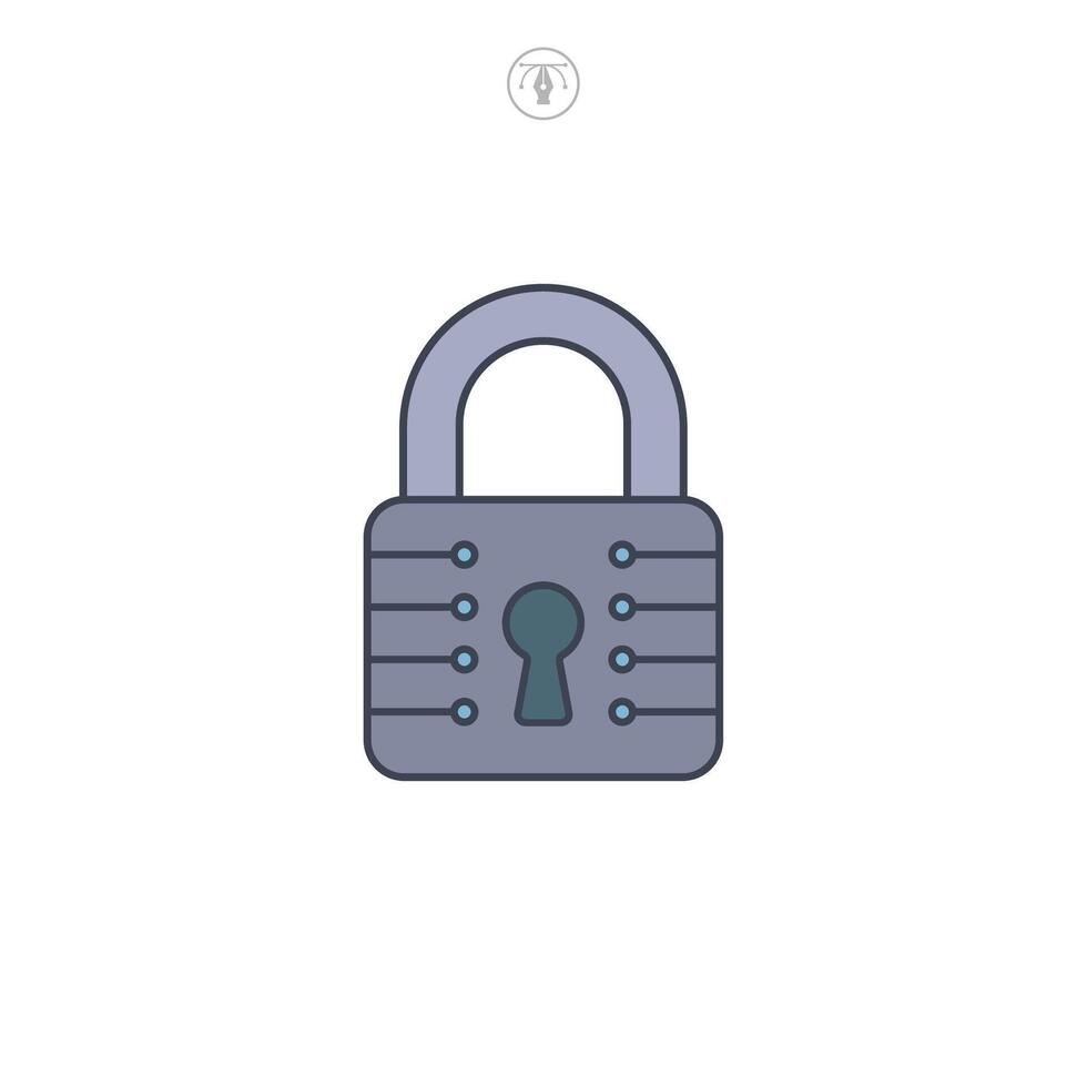 Padlock icon symbol illustration isolated on white background vector