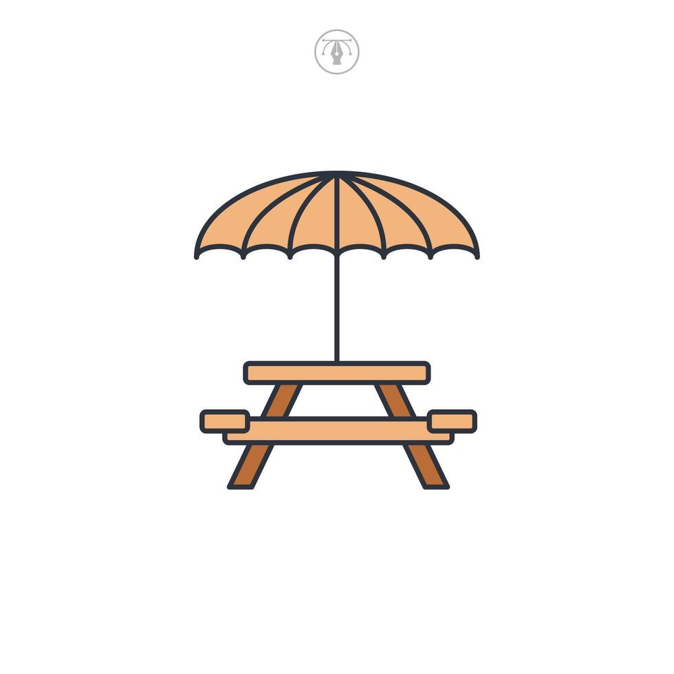 Picnic Table icon symbol illustration isolated on white background vector
