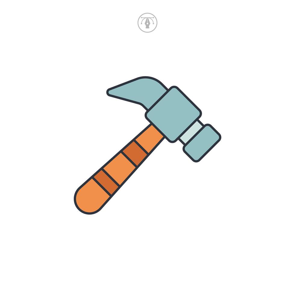 Hammer icon symbol illustration isolated on white background vector