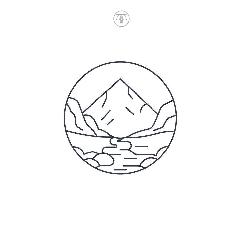 Valley icon symbol illustration isolated on white background vector