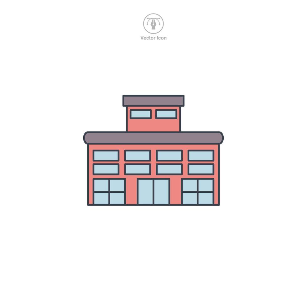 Airport building icon symbol illustration isolated on white background vector